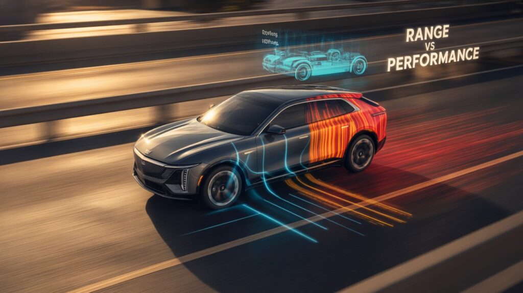 do the driving modes in cadillac lyriq offer different ranges or battery usages?
