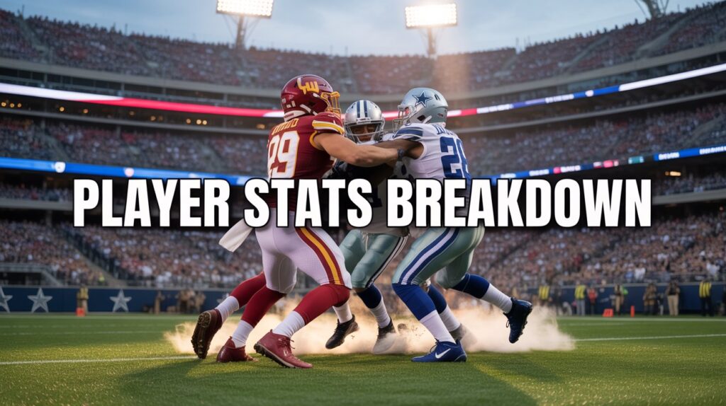 washington commanders vs dallas cowboys match player stats