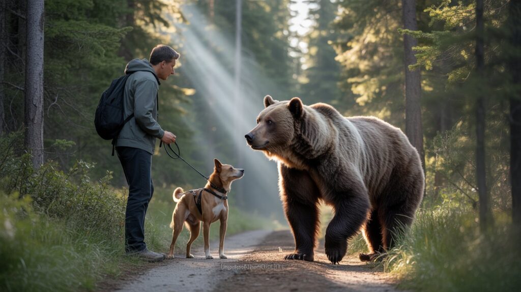 Grizzly Bear Dog Walker Encounter