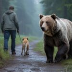 Grizzly Bear Dog Walker Encounter